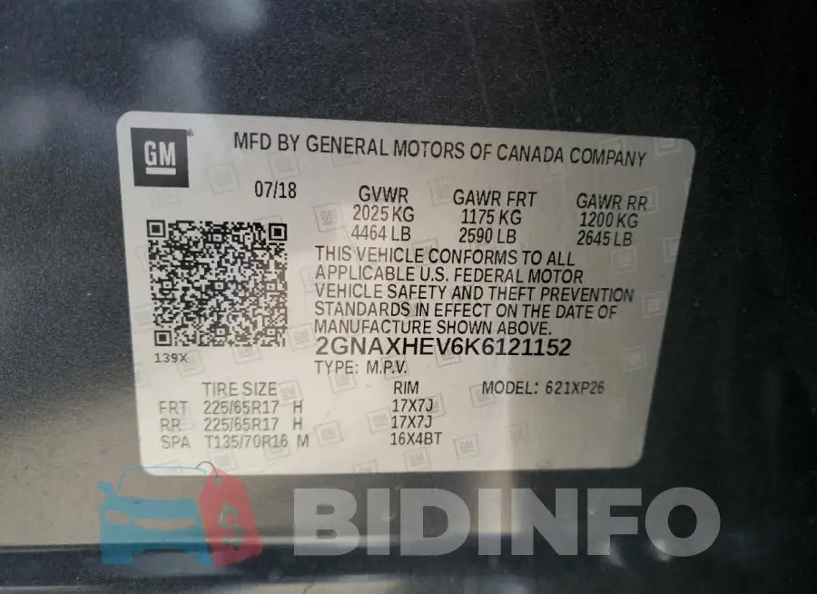 2GNAXHEV6K6121152 Photo# 13