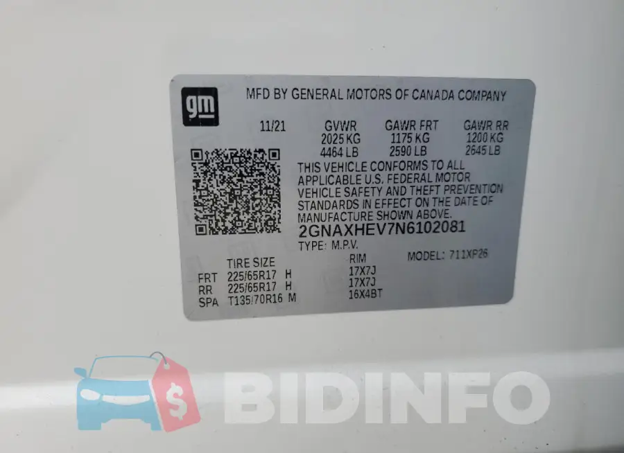2GNAXHEV7N6102081 Photo# 14