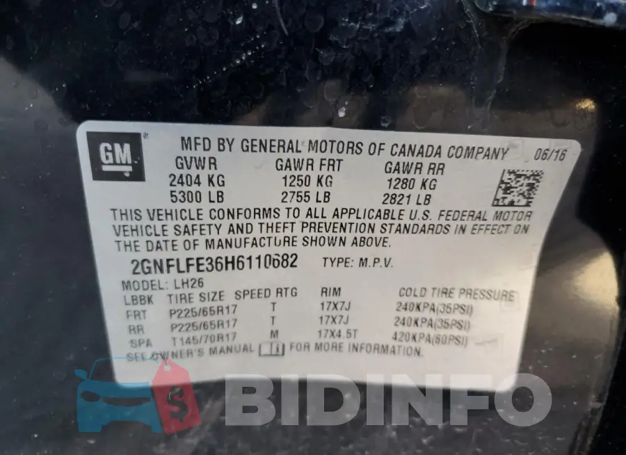 2GNFLFE36H6110682 Photo# 13