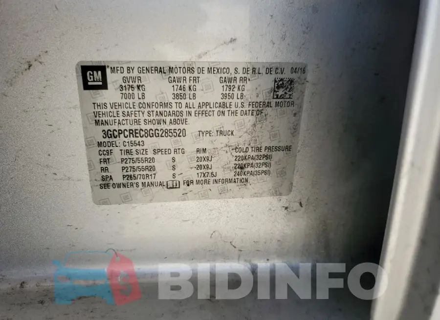 3GCPCREC8GG285520 Photo# 12