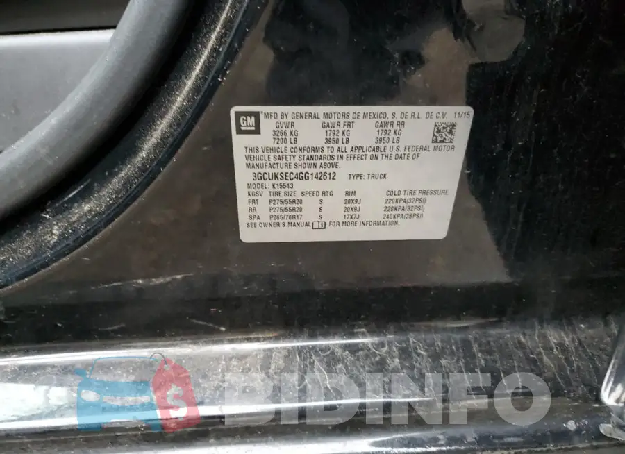 3GCUKSEC4GG142612 Photo# 12