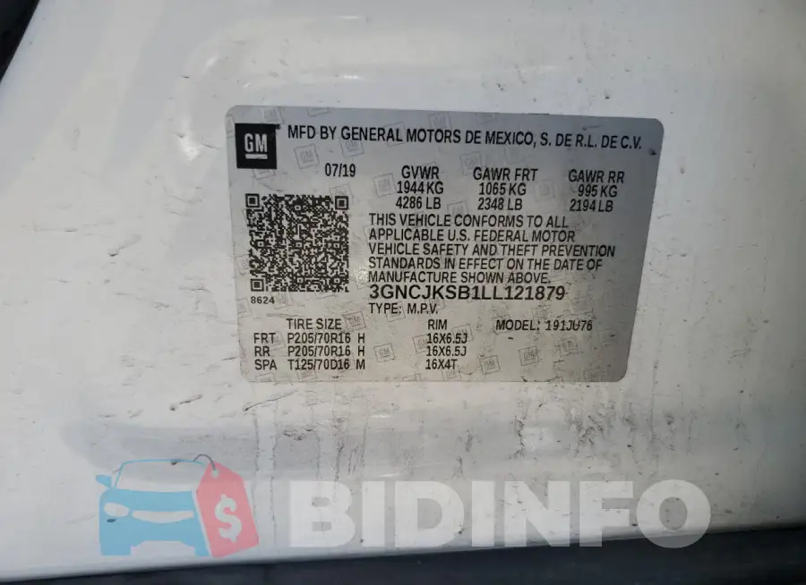 3GNCJKSB1LL121879 Photo# 13