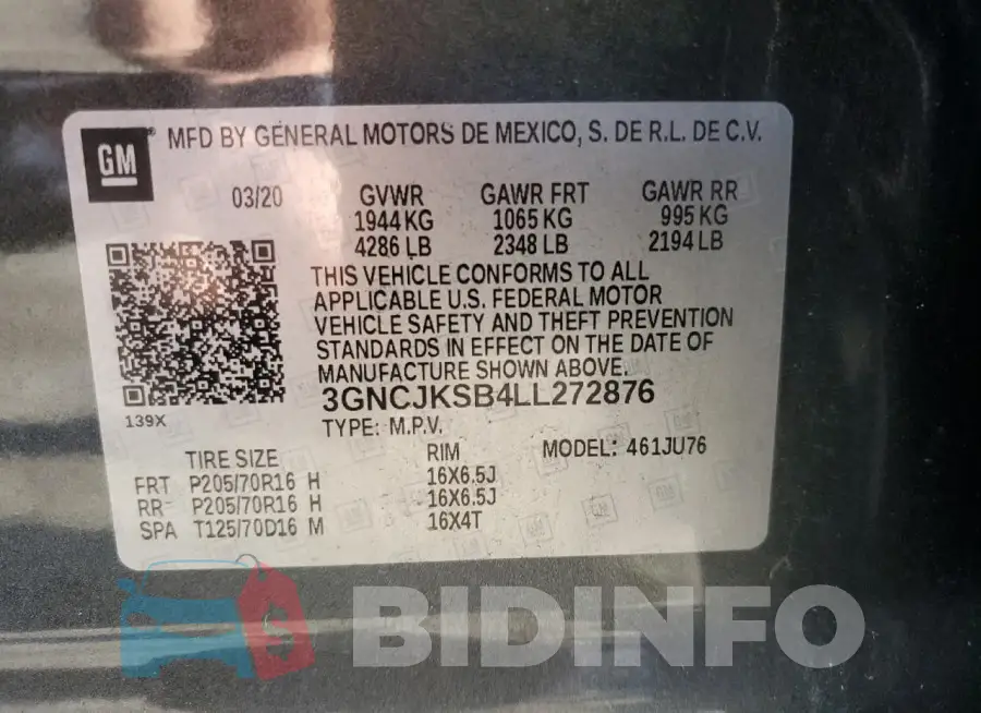 3GNCJKSB4LL272876 Photo# 13