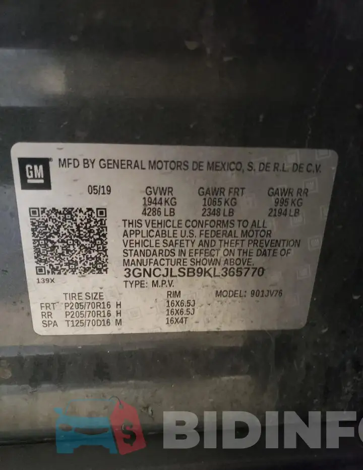 3GNCJLSB9KL365770 Photo# 13