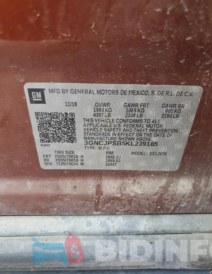 3GNCJPSB5KL239185 Photo# 13