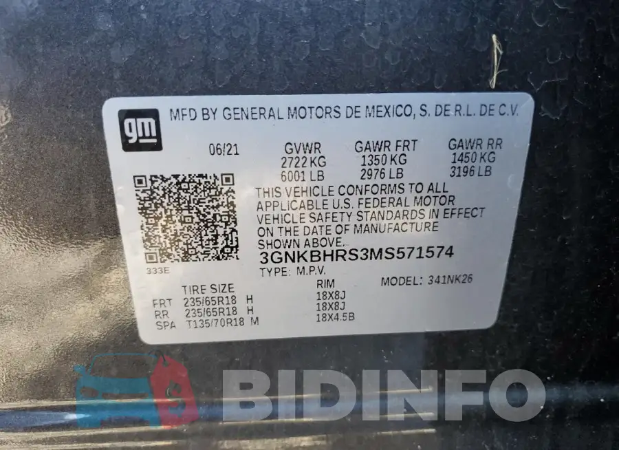 3GNKBHRS3MS571574 Photo# 13