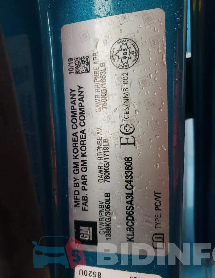 KL8CD6SA3LC433608 Photo# 13