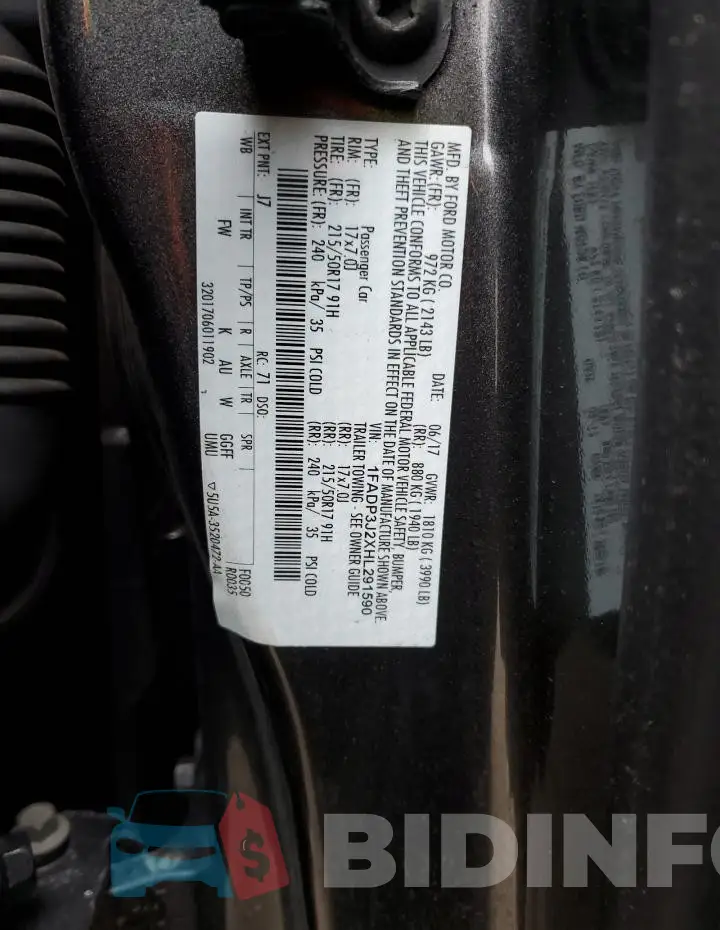 1FADP3J2XHL291590 Photo# 13
