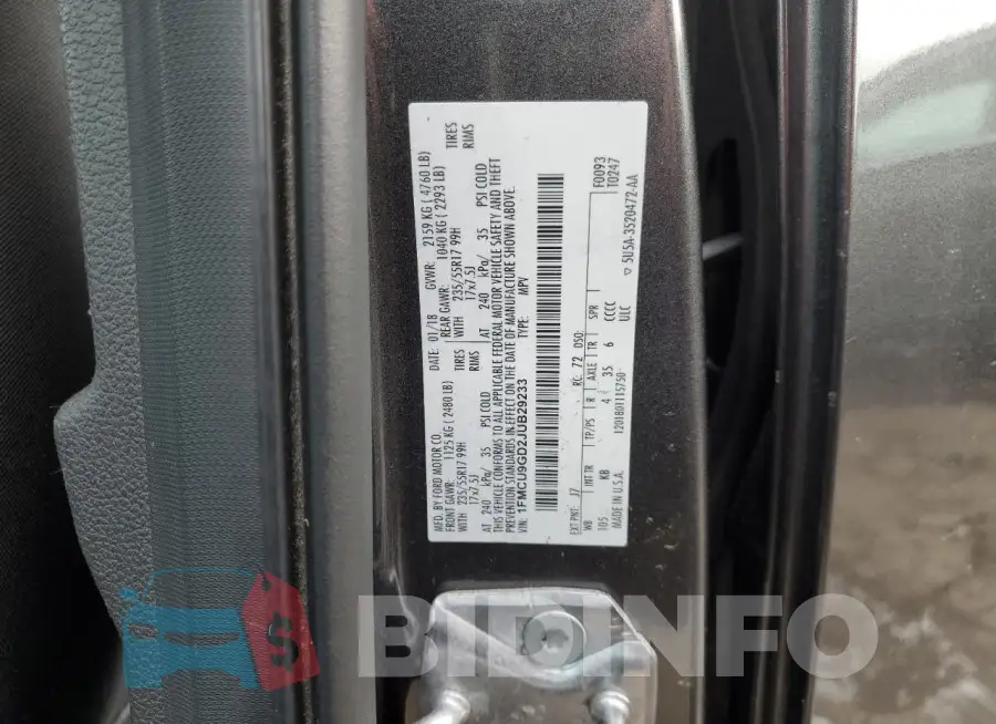 1FMCU9GD2JUB29233 Photo# 13