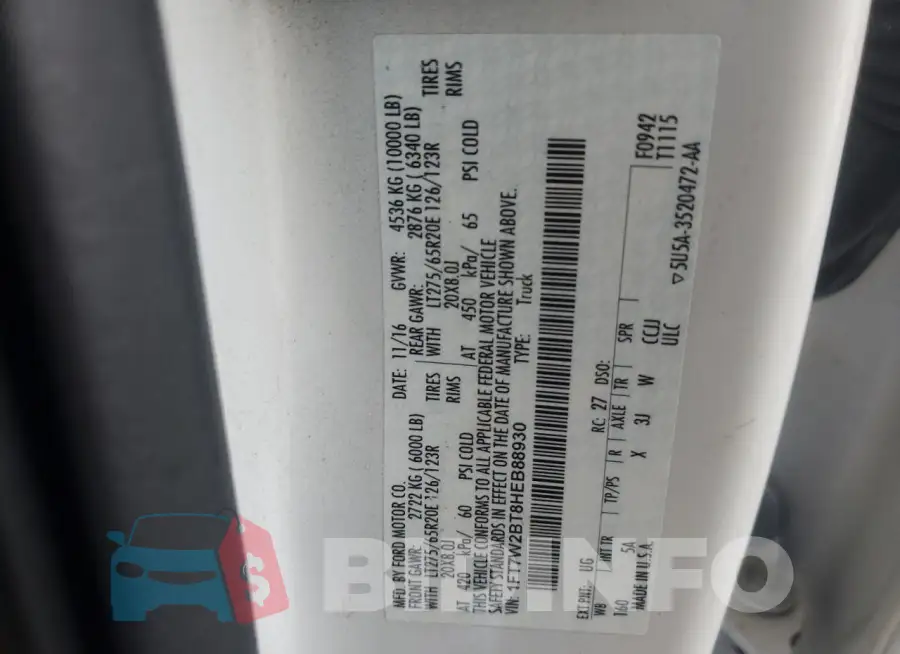1FT7W2BT8HEB88930 Photo# 12