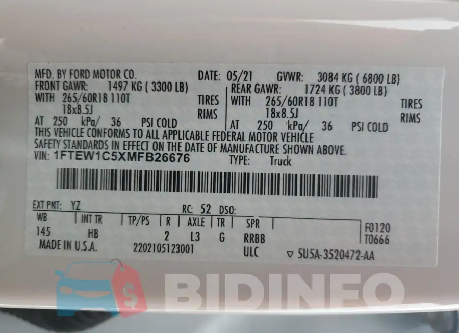1FTEW1C5XMFB26676 Photo# 12