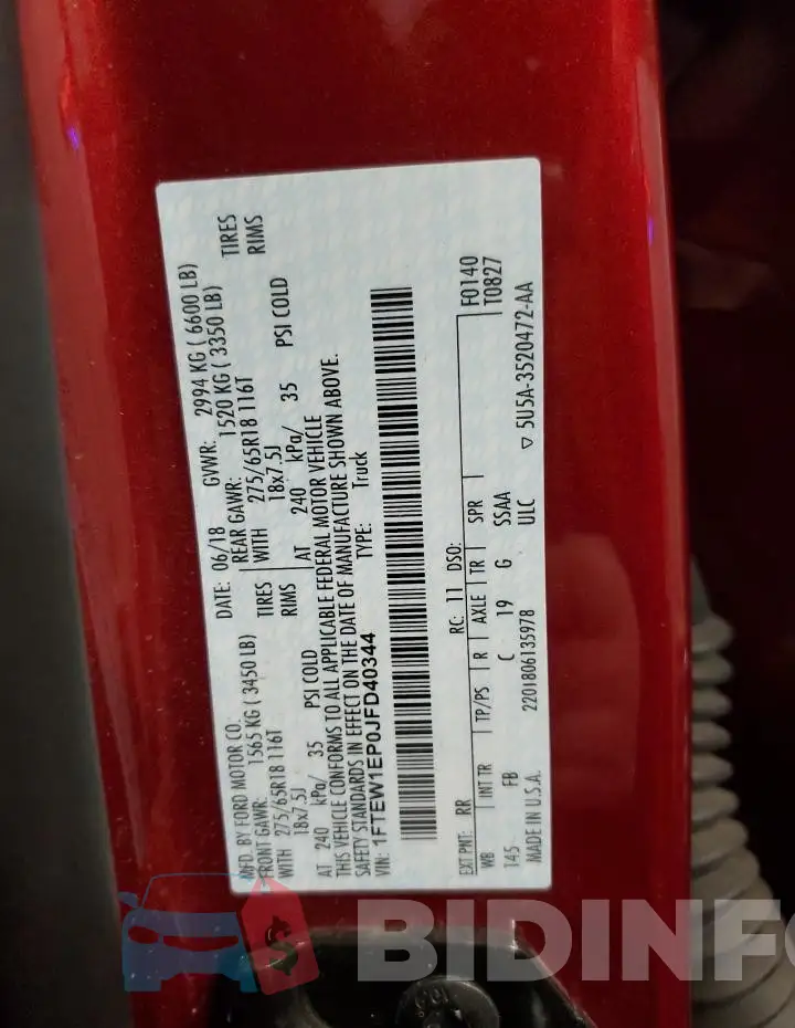 1FTEW1EP0JFD40344 Photo# 12