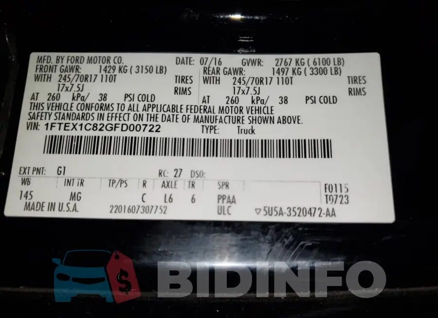 1FTEX1C82GFD00722 Photo# 12