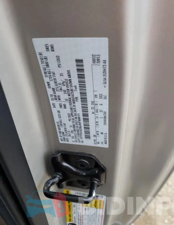 1FTFX1E58JKF99011 Photo# 12