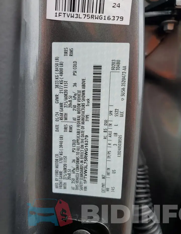 1FTVW3L75RWG16379 Photo# 12