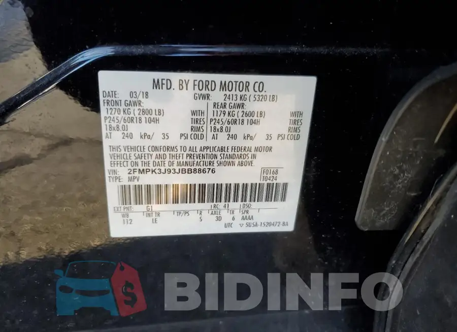 2FMPK3J93JBB88676 Photo# 13