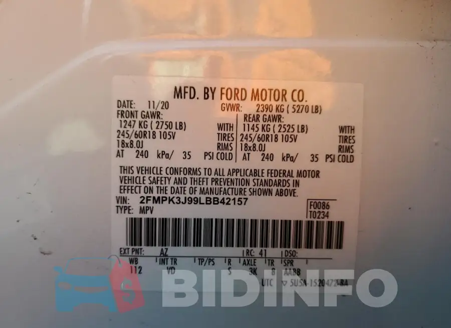 2FMPK3J99LBB42157 Photo# 12
