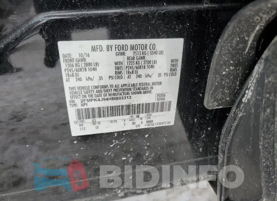 2FMPK4J94HBB03313 Photo# 13