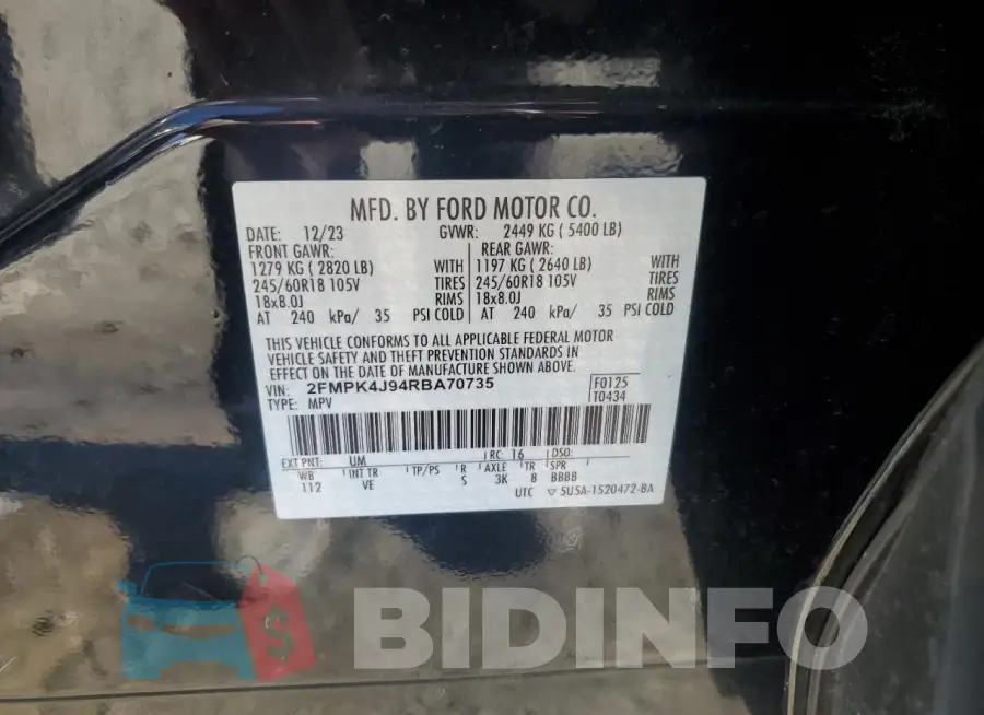 2FMPK4J94RBA70735 Photo# 13