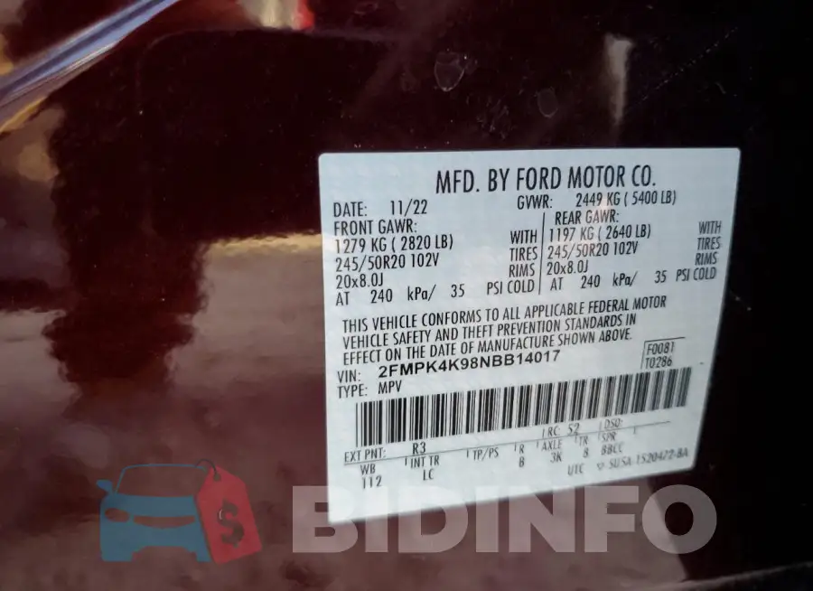 2FMPK4K98NBB14017 Photo# 14