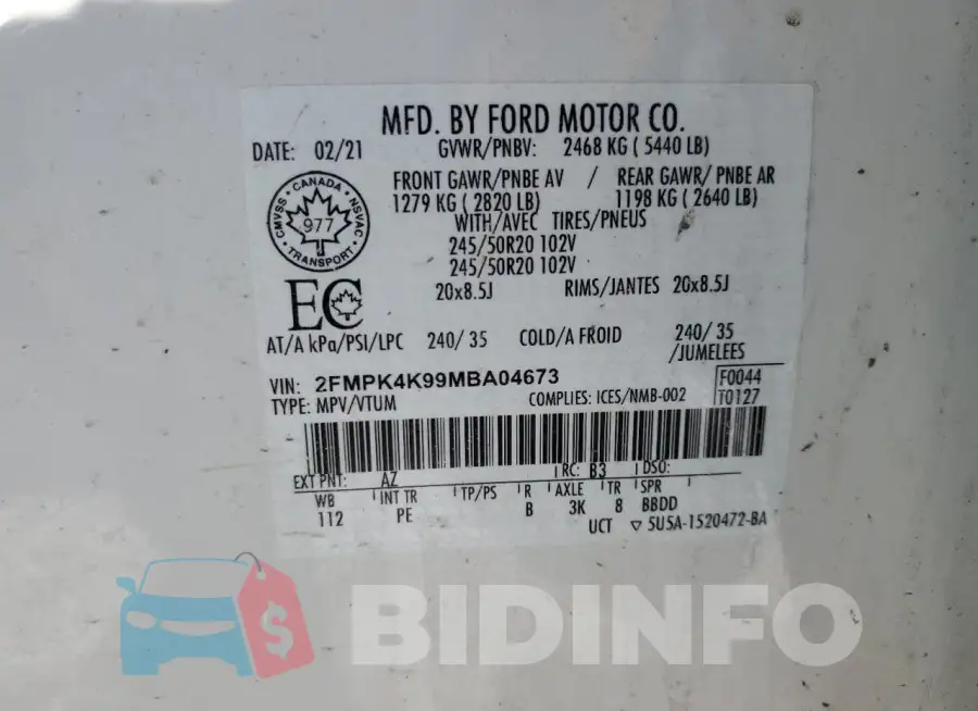 2FMPK4K99MBA04673 Photo# 13