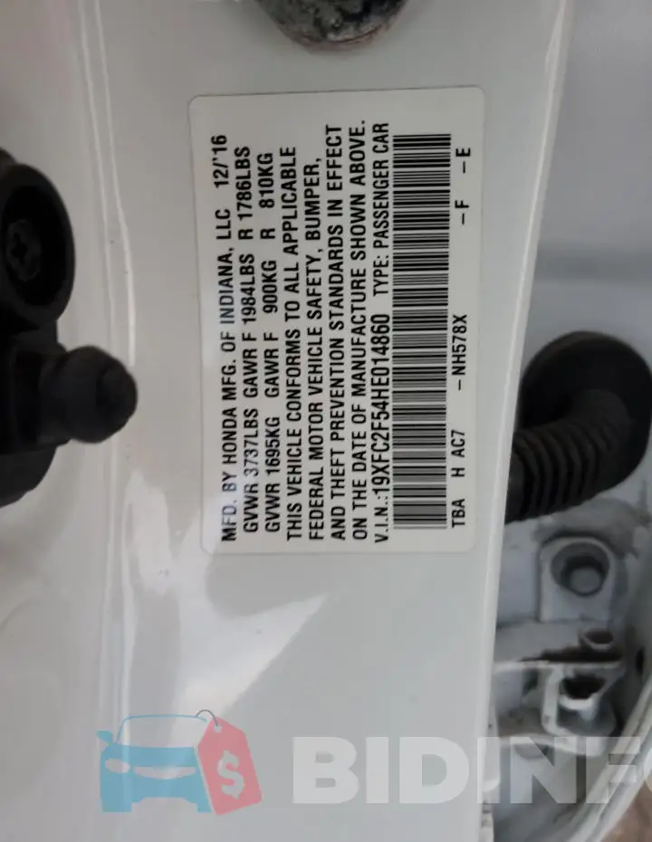 19XFC2F54HE014860 Photo# 12