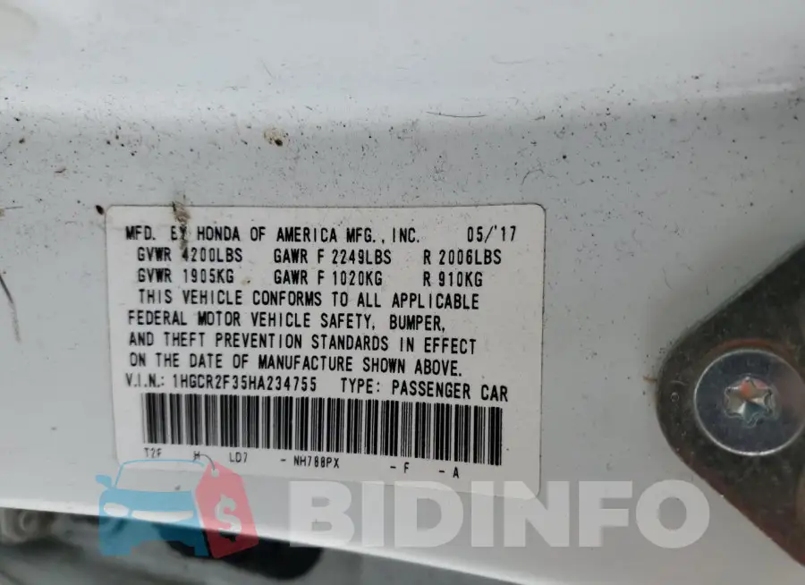 1HGCR2F35HA234755 Photo# 12