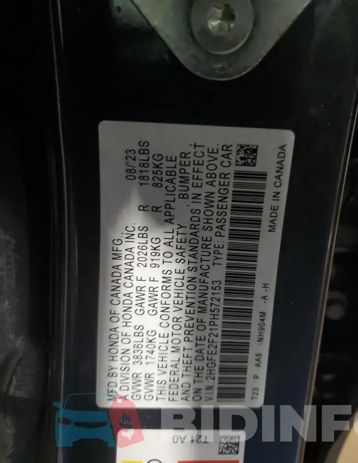 2HGFE2F21PH572153 Photo# 12