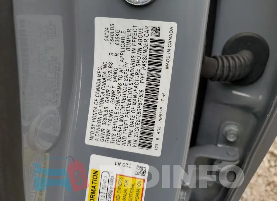 2HGFE2F56RH577538 Photo# 12