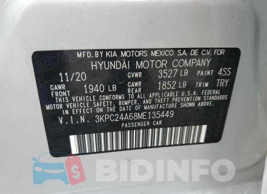 3KPC24A68ME135449 Photo# 12