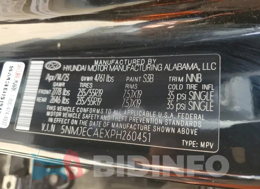 5NMJECAEXPH260451 Photo# 13