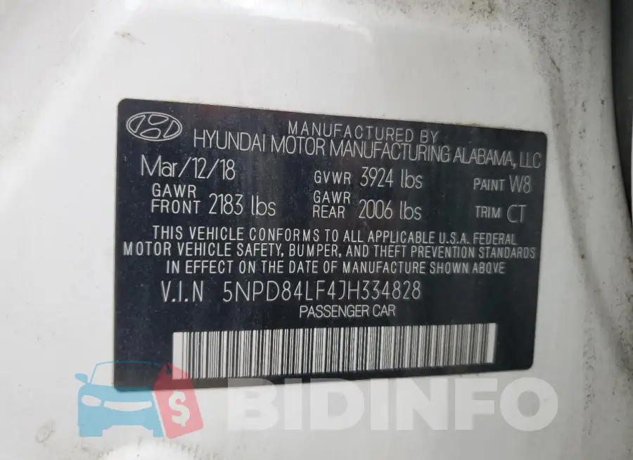 5NPD84LF4JH334828 Photo# 13
