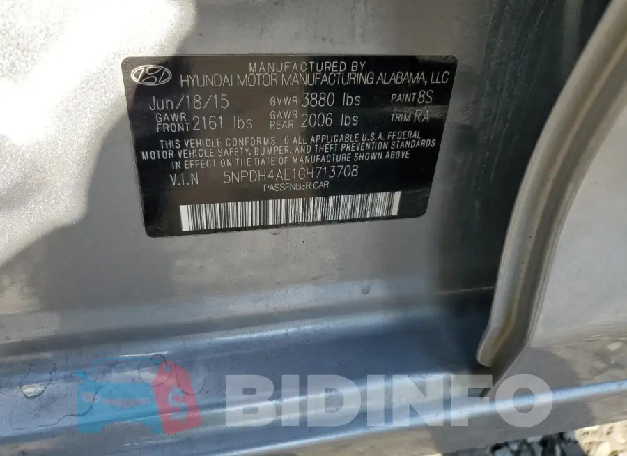 5NPDH4AE1GH713708 Photo# 12