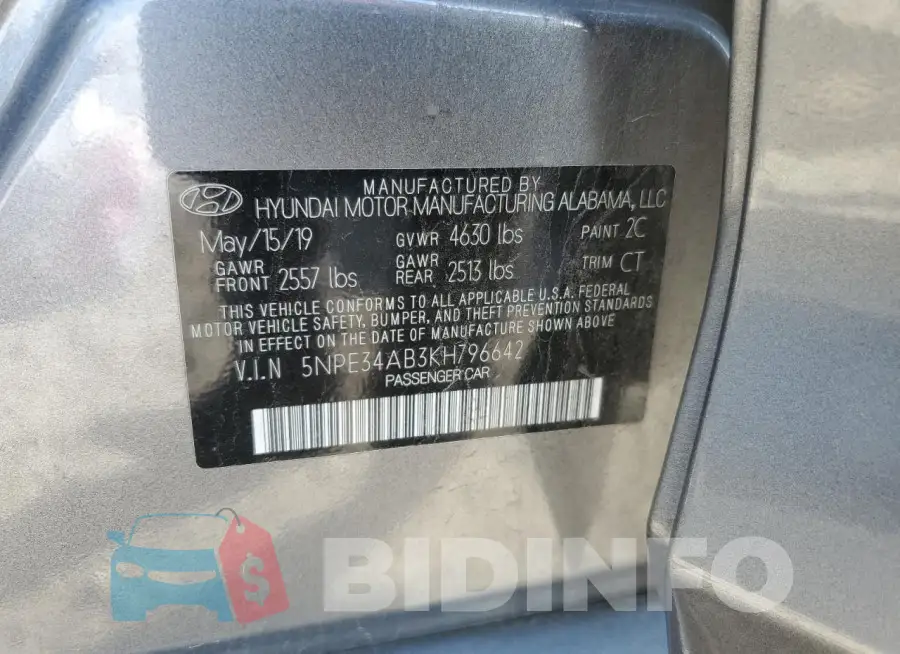5NPE34AB3KH796642 Photo# 13