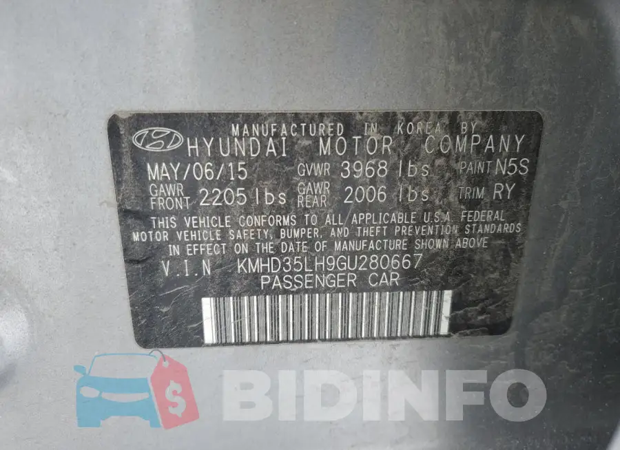 KMHD35LH9GU280667 Photo# 12