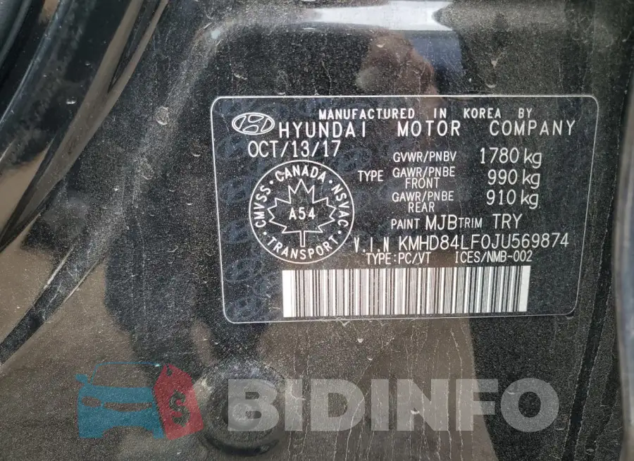 KMHD84LF0JU569874 Photo# 12