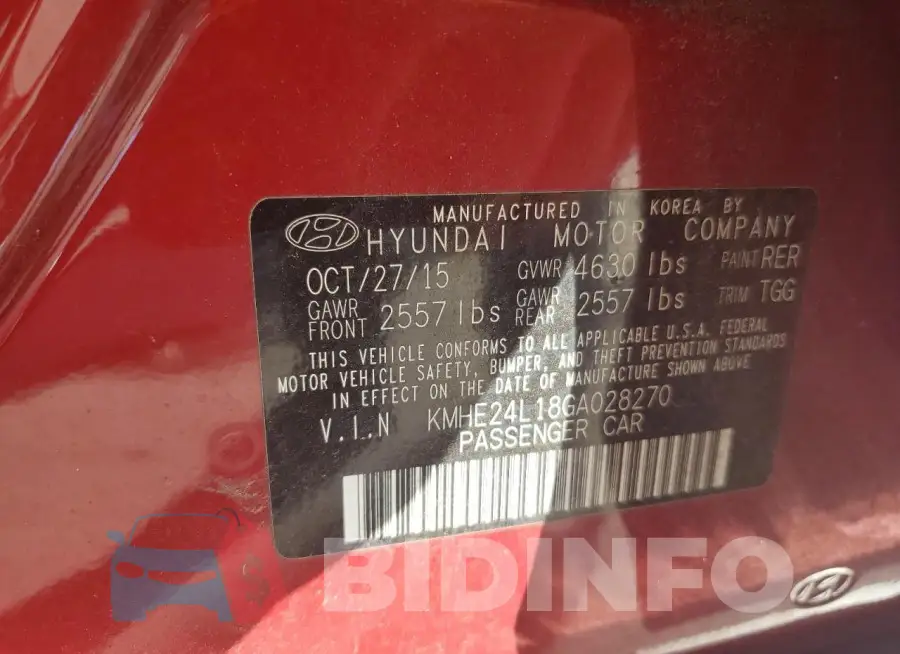KMHE24L18GA028270 Photo# 12