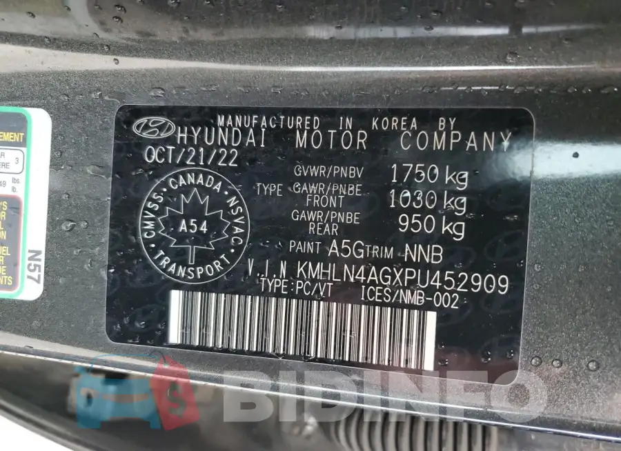KMHLN4AGXPU452909 Photo# 12