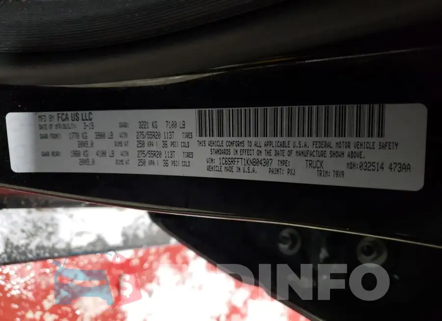 1C6SRFFT1KN804307 Photo# 13