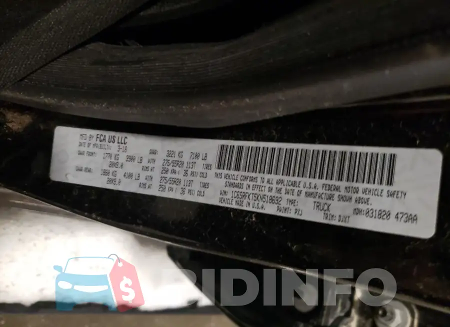 1C6SRFKT5KN518692 Photo# 12