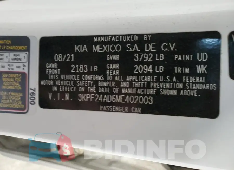 3KPF24AD6ME402003 Photo# 12