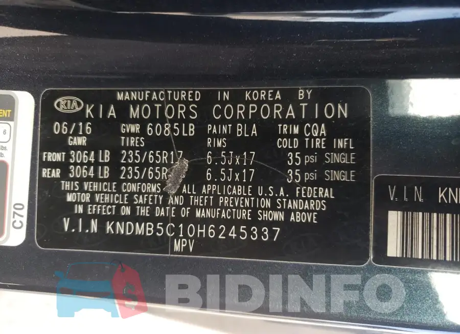 KNDMB5C10H6245337 Photo# 13