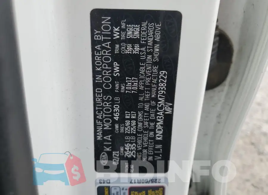 KNDPM3AC5M7938229 Photo# 13
