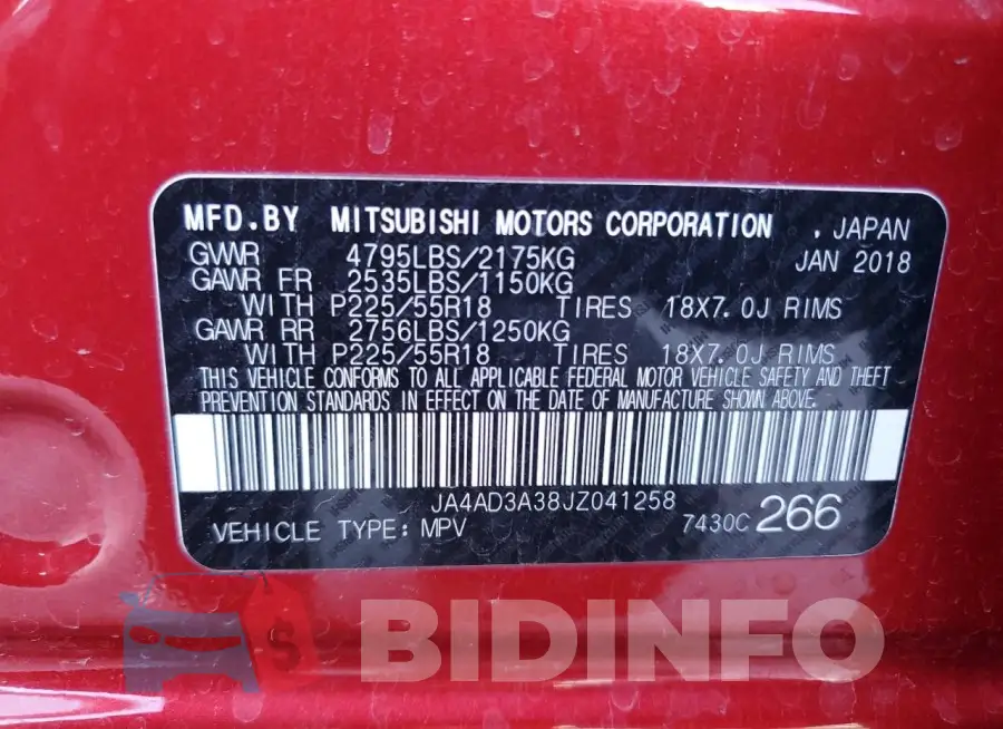 JA4AD3A38JZ041258 Photo# 13