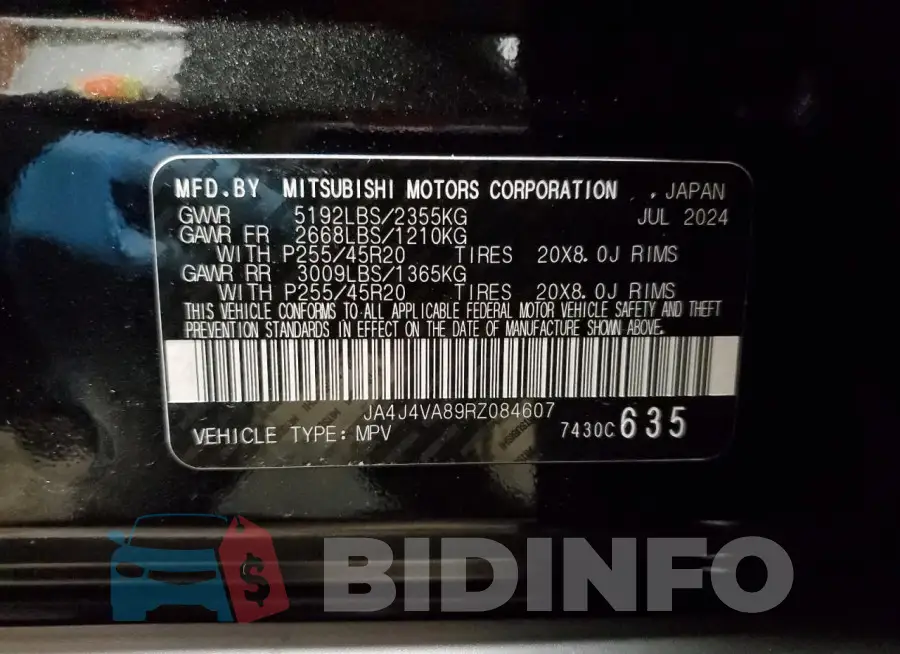 JA4J4VA89RZ084607 Photo# 14