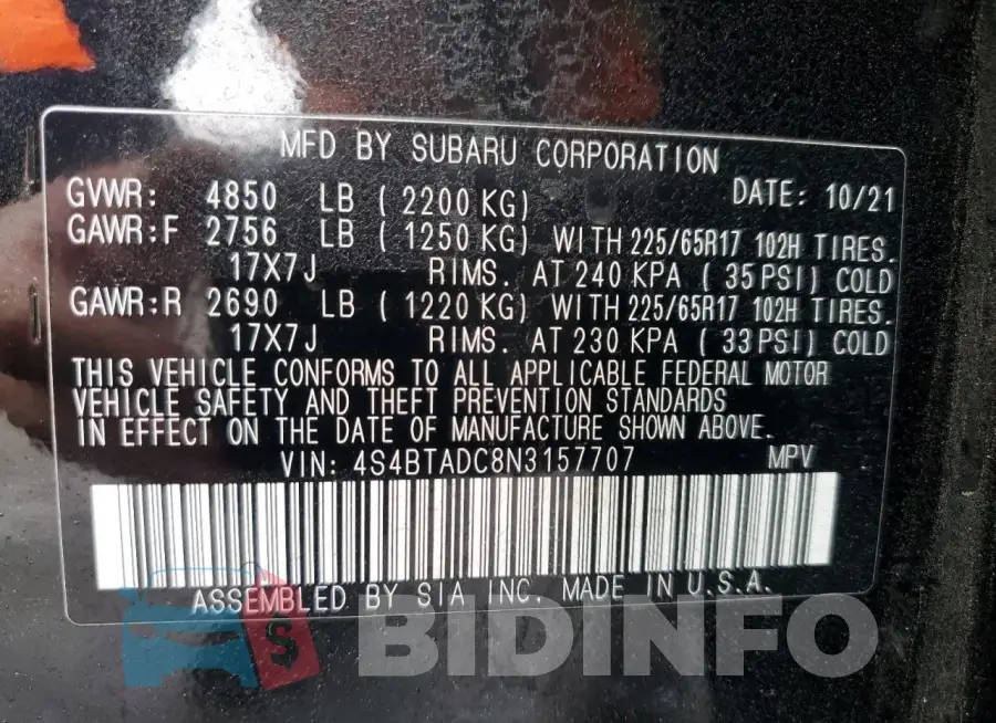 4S4BTADC8N3157707 Photo# 13