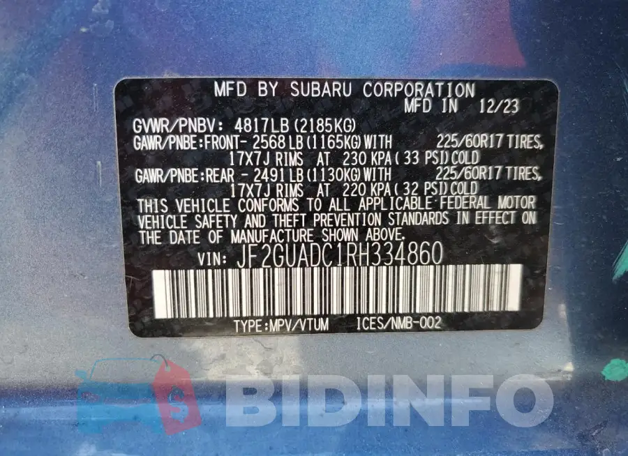 JF2GUADC1RH334860 Photo# 14