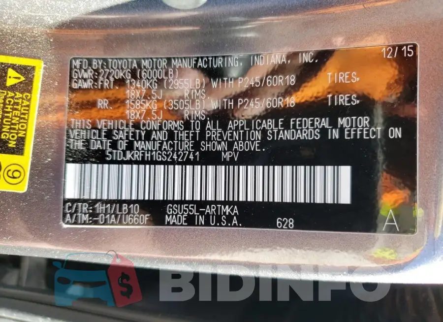 5TDJKRFH1GS242741 Photo# 14