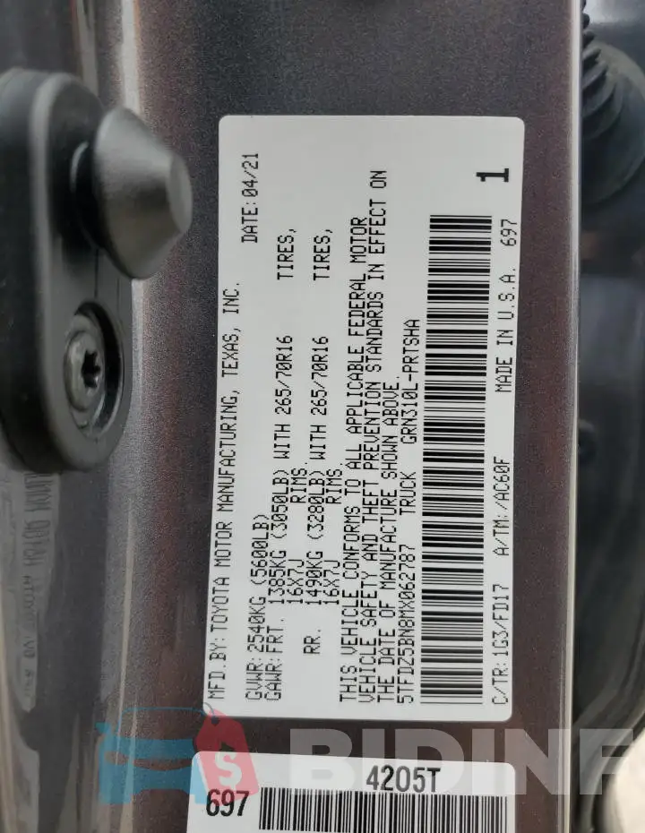 5TFDZ5BN8MX062787 Photo# 12