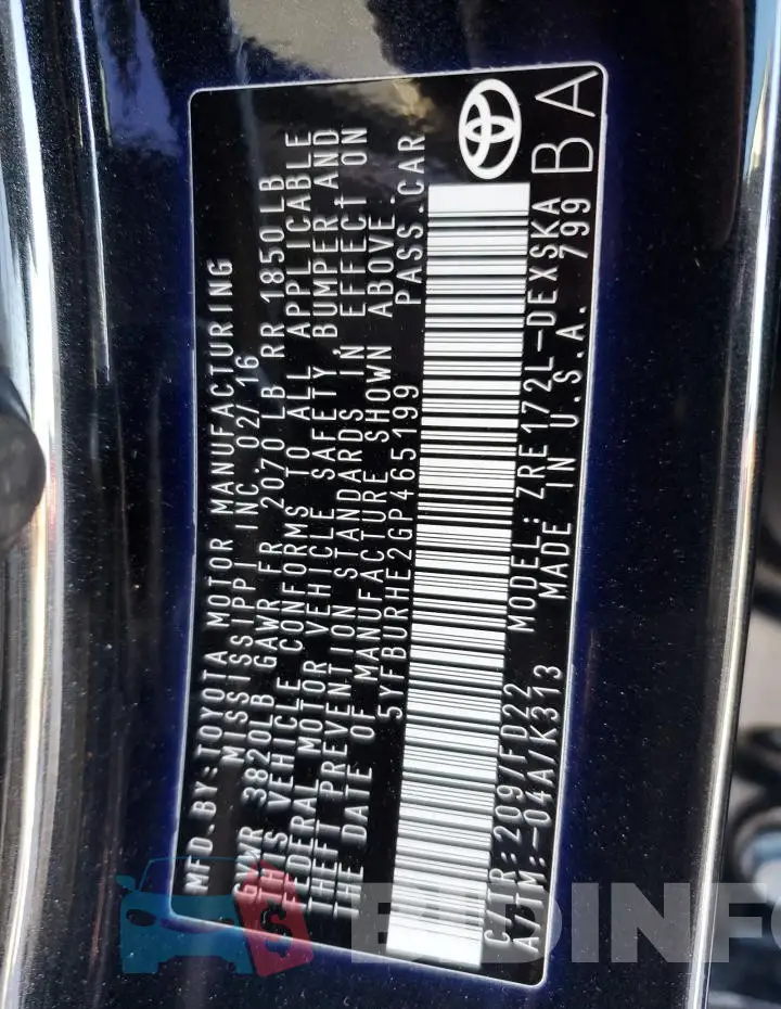 5YFBURHE2GP465199 Photo# 13